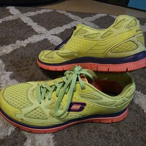 Skechers Yellow and Pink Athletic Shoes